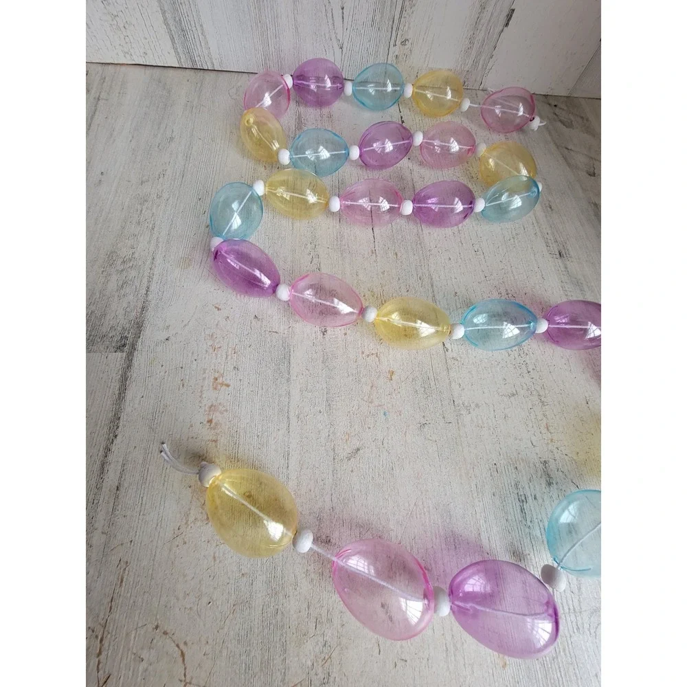 Easter plastic bubble egg garland pastel spring home decor figure